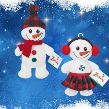 RECORD Christmas dog toy with squeaker Snow woman