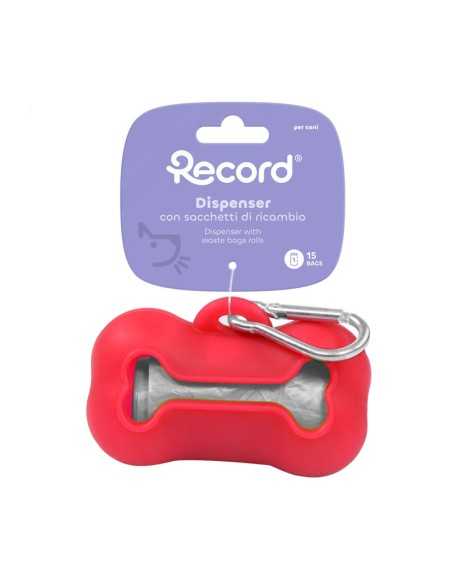 RECORD Silicone dog hygiene bag dispenser Osso Red
