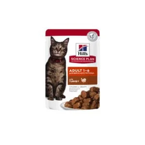 HILLS SP ADULT CAT TURKEY CHUNKS POUCH 85GR