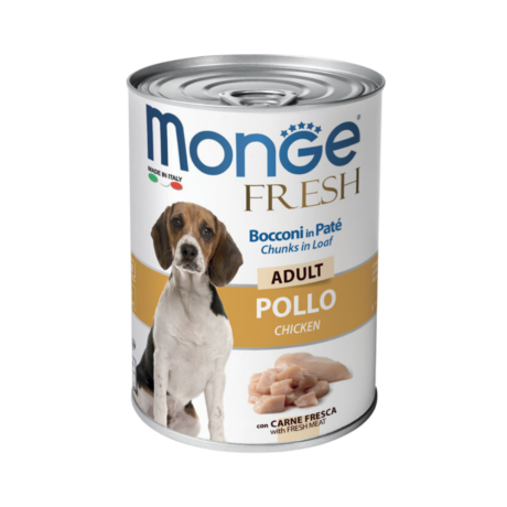 Monge Fresh Dog Adult Chicken Chunks in Loaf Cans 400g
