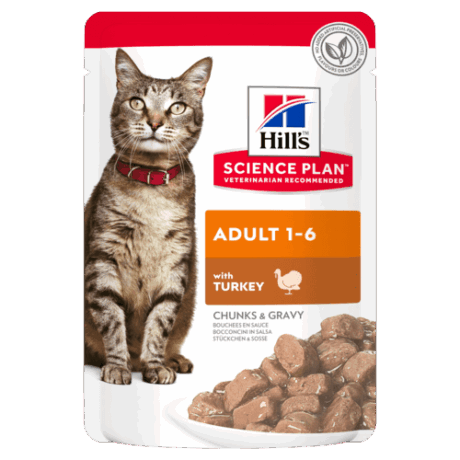 HILLS SP ADULT CAT TURKEY CHUNKS POUCH 85GR