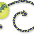 KONG AIR SQUEAKER TENNIS BALL WTH ROPE 3