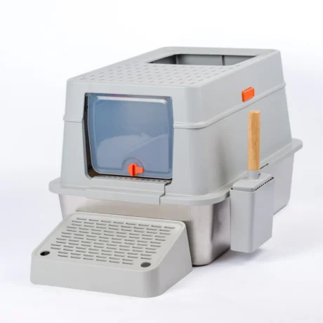 Enclosed Stainless Steel Cat Litter Box