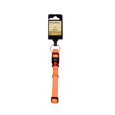 Nylon collar for dogs "Flamingo" orange S 30-45cm 15mm