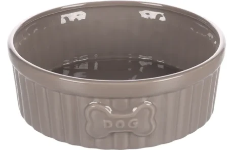 Feeding and drinking bowl Mabel Round Taupe