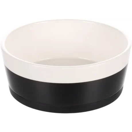 Feeding and drinking bowl Duke Round Black & White 1,13L - 18cm