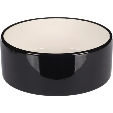 Dog bowl black round ceramic 900ml Rocky Flamingo 1pc