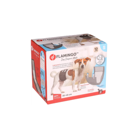 Flamingo – Diapers Dipy Male Dogs Small (30-46cm) 12pcs