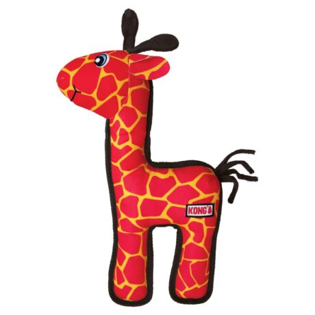 KONG Ballistic Red Giraffe Dog Toy w/Ripstop Fabric Squeaks & Rattles NWT