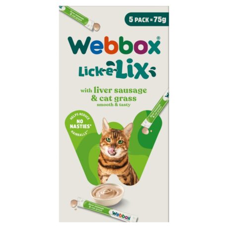 Webbox Lick-e-Lix with Liver Sausage & Cat Grass 5 x 15g (75g)