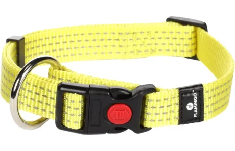 Flamingo Len Fluo Yellow M Dog Collar