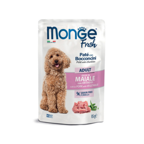 Monge Fresh Paté Adult Maiale rich in pork with vegetables– 85g