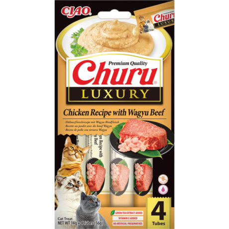 Ciao Kattensnack Churu Luxury Chicken & Wagyu Beef 4 x 14 gr