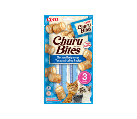 Churu Bites cat treat with chicken, tuna and scallop 3x10g