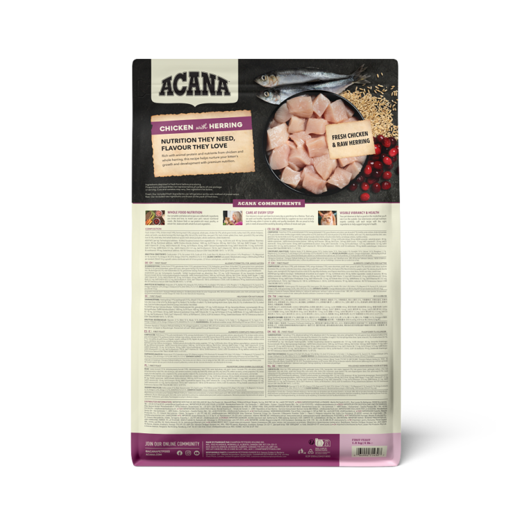 Acana First Feast Kitten Dry Cat Food 1.8kg - Back of Pack