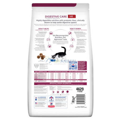 Hill's Prescription Diet i/d Digestive Care Dry Cat Food - Back of Pack